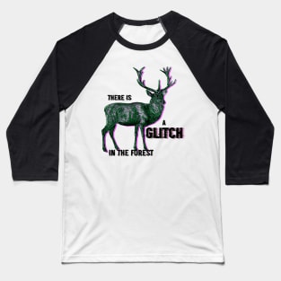 Gliched Deer Baseball T-Shirt